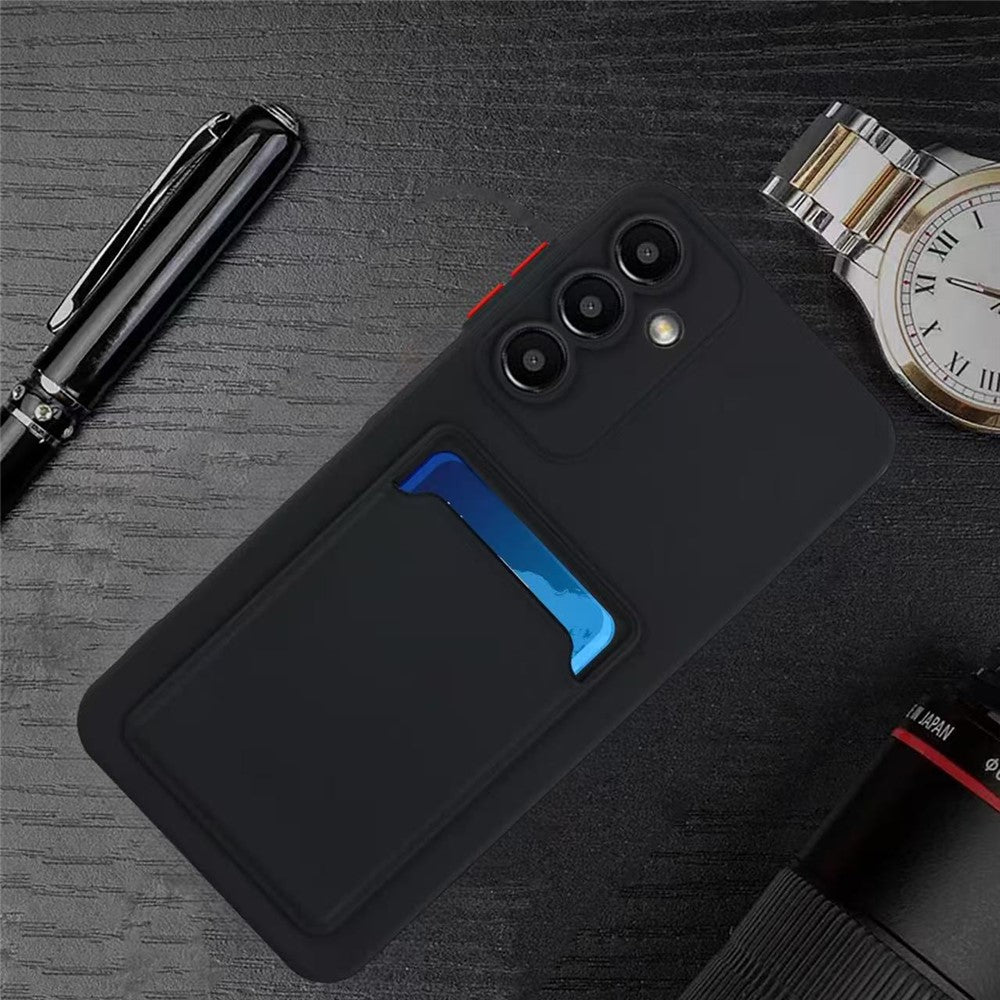 Til Samsung Galaxy A56 5G cover med kortlomme, mat og fingeraftryksfri bagside