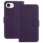 For iPhone 17th / 16th Leather Case Wallet Stand Solid Color Anti-Drop Phone Cover