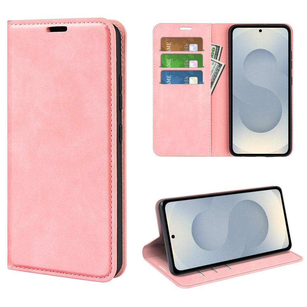 Til Samsung Galaxy S25 Edge cover i kunstlæder med kortholder