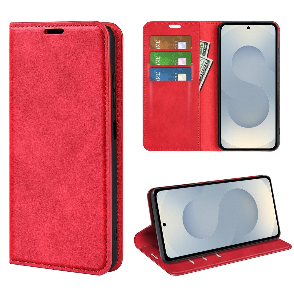 Til Samsung Galaxy S25 Edge cover i kunstlæder med kortholder