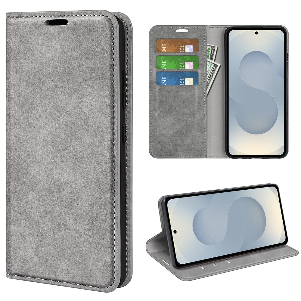Til Samsung Galaxy S25 Edge cover i kunstlæder med kortholder