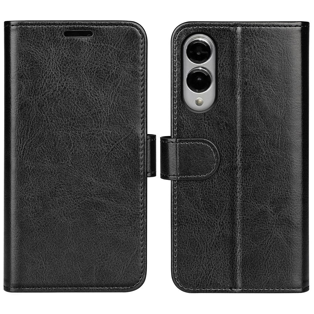 For Samsung Galaxy S25 Edge Case Crazy Horse Texture Stand Leather Phone Cover