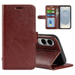 For Samsung Galaxy S25 Edge Case Crazy Horse Texture Stand Leather Phone Cover