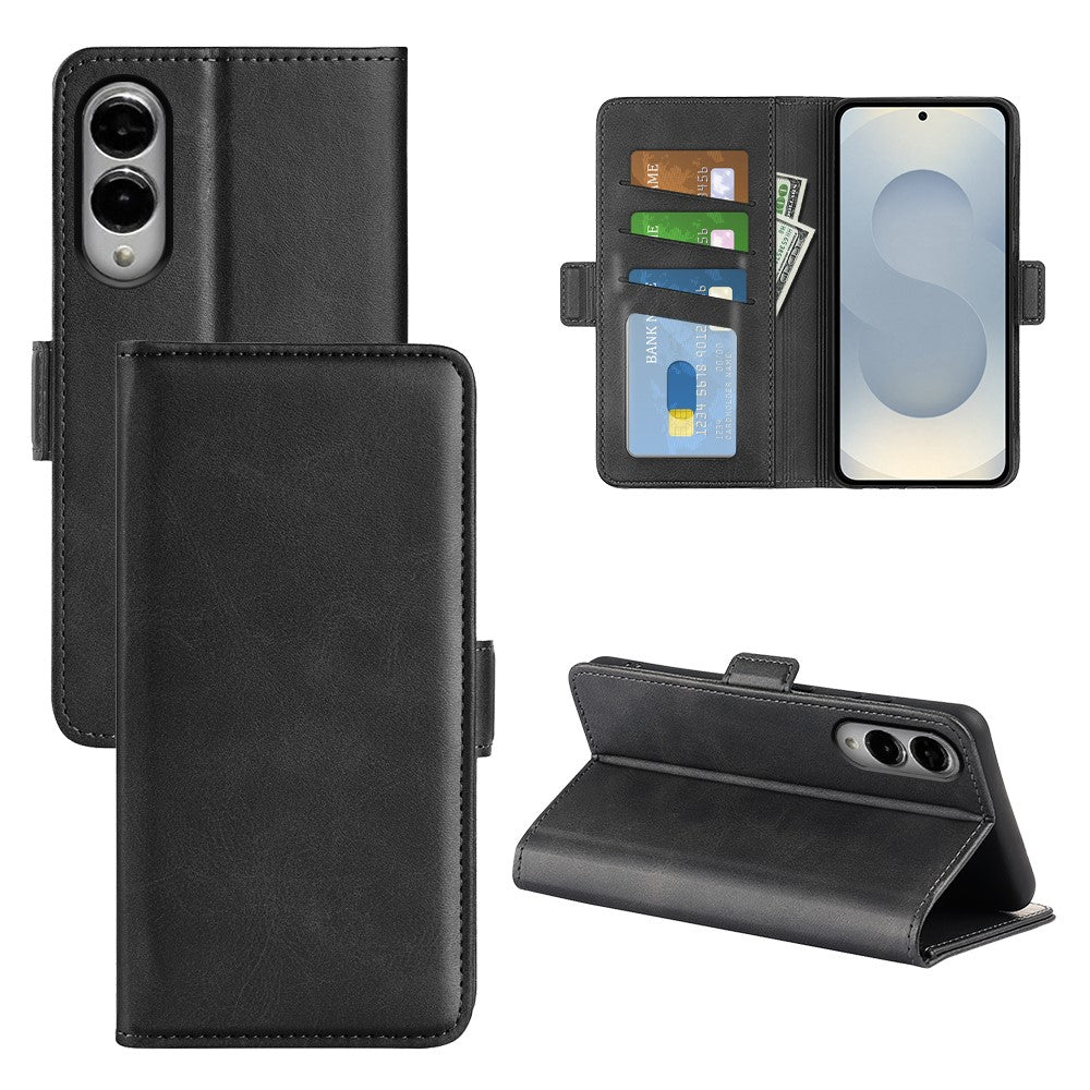 For Samsung Galaxy S25 Edge Case Calf Texture Leather Wallet Phone Cover