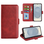 For Samsung Galaxy S25 Edge Case Calf Texture Leather Wallet Phone Cover