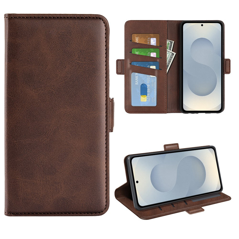 For Samsung Galaxy S25 Edge Case Calf Texture Leather Wallet Phone Cover