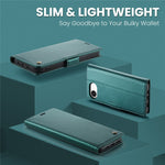CASEME For iPhone 17e / 16e Leather Case 023 RFID Blocking 3 Card Slot Mobile Cover