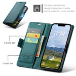 CASEME For iPhone 17e / 16e Leather Case 023 RFID Blocking 3 Card Slot Mobile Cover