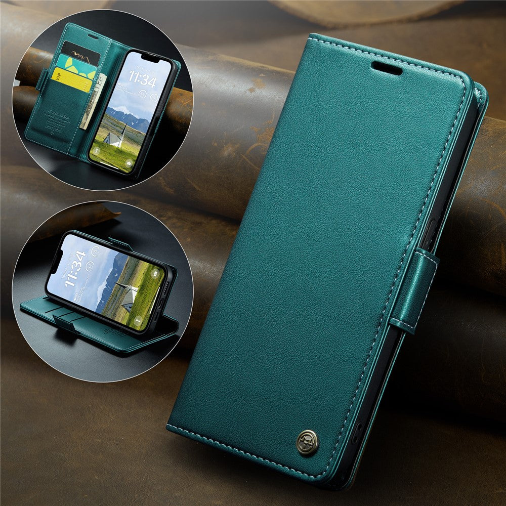 CASEME For iPhone 17e / 16e Leather Case 023 RFID Blocking 3 Card Slot Mobile Cover