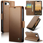 CASEME For iPhone 17e / 16e Leather Case 023 RFID Blocking 3 Card Slot Mobile Cover