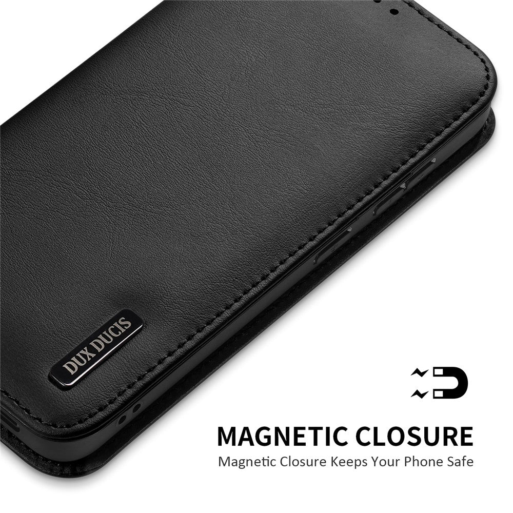 DUX DUCIS For Samsung Galaxy S25 Edge Case Hivo Series Cowhide Leather RFID Blocking Wallet Stand Flip Phone Cover