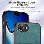 iPhone 17e / 16e Läderskal med Korthållare & Ställ - Grön