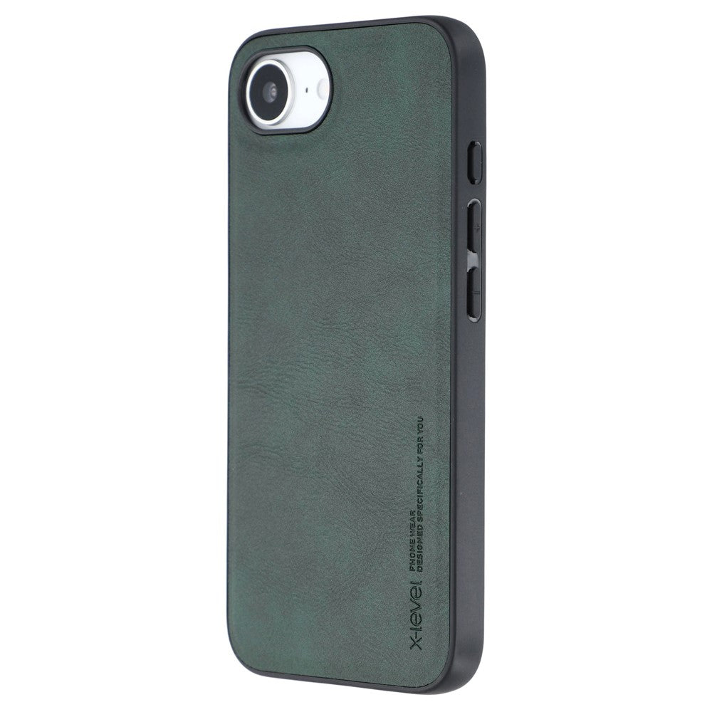 X-LEVEL Bojue-3 Series For iPhone 17e / 16e Case Leather Coated PC+TPU Phone Back Cover