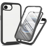 For iPhone 17e / 16e Case PC + TPU Phone Clear Back Cover with PET Screen Film