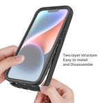 For iPhone 17e / 16e Case PC + TPU Phone Clear Back Cover with PET Screen Film