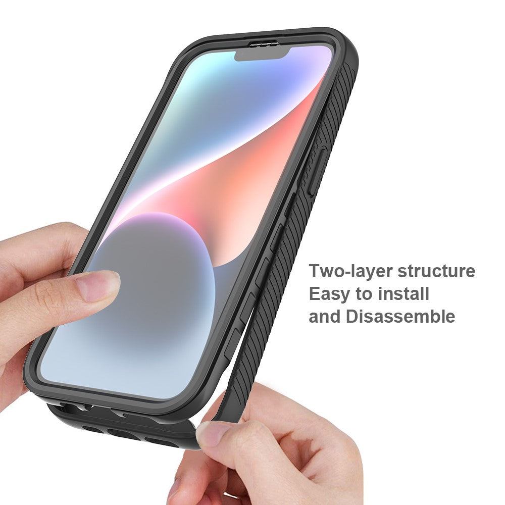 For iPhone 17e / 16e Case PC + TPU Phone Clear Back Cover with PET Screen Film