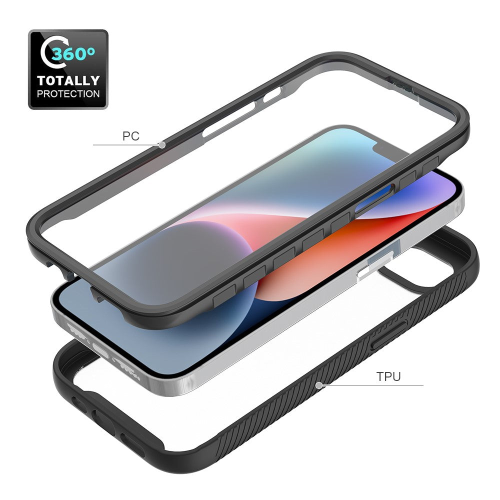 For iPhone 17e / 16e Case PC + TPU Phone Clear Back Cover with PET Screen Film