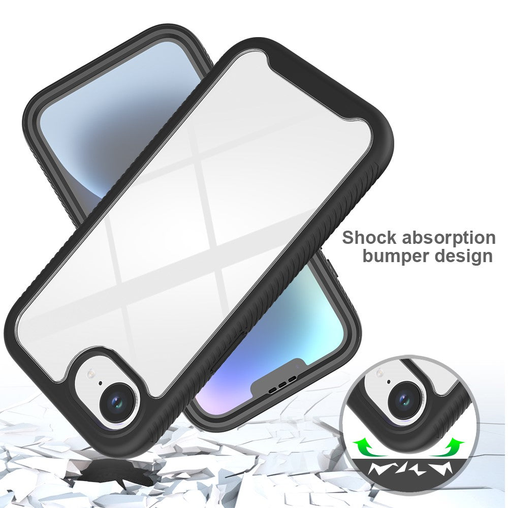 For iPhone 17e / 16e Case PC + TPU Phone Clear Back Cover with PET Screen Film