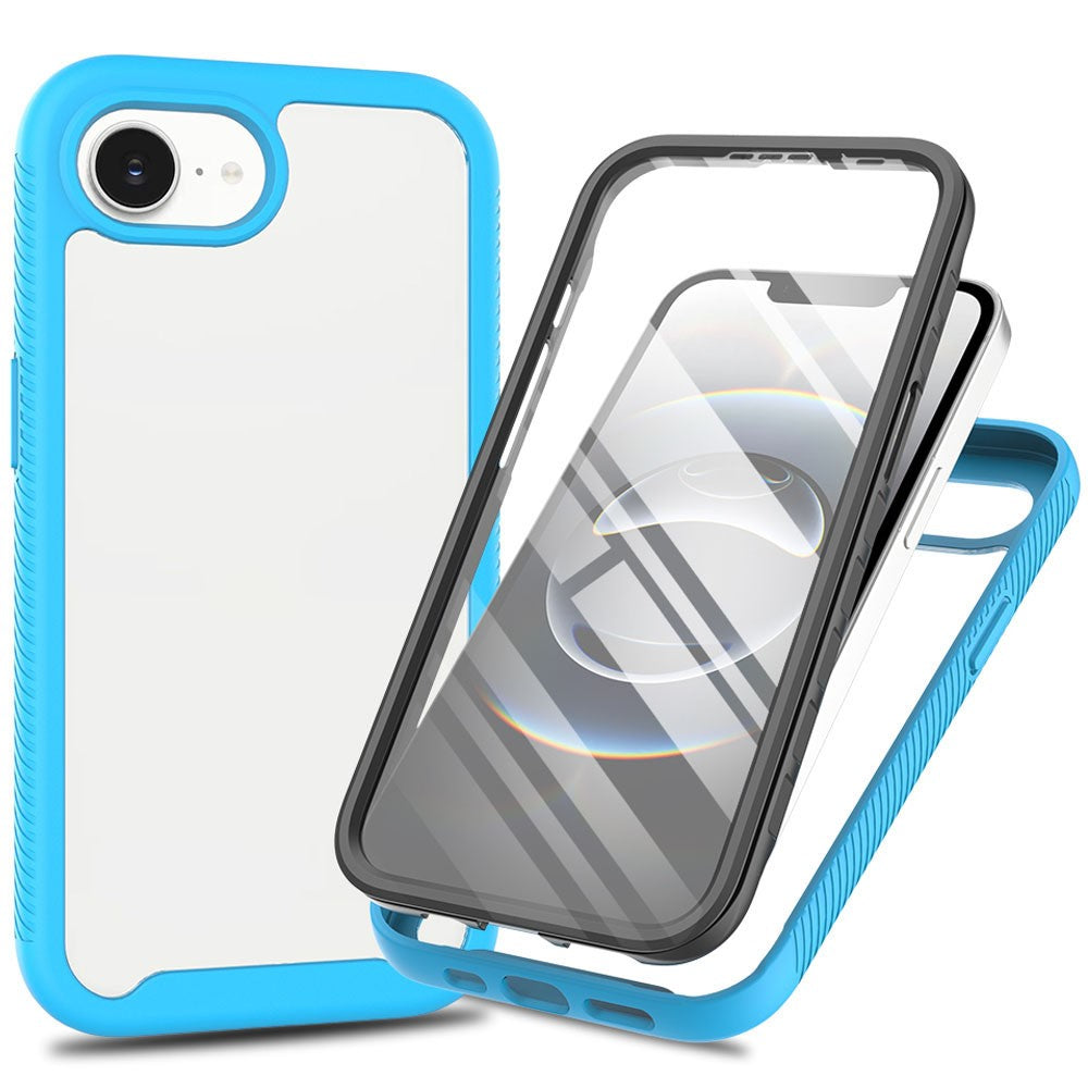 For iPhone 17e / 16e Case PC + TPU Phone Clear Back Cover with PET Screen Film