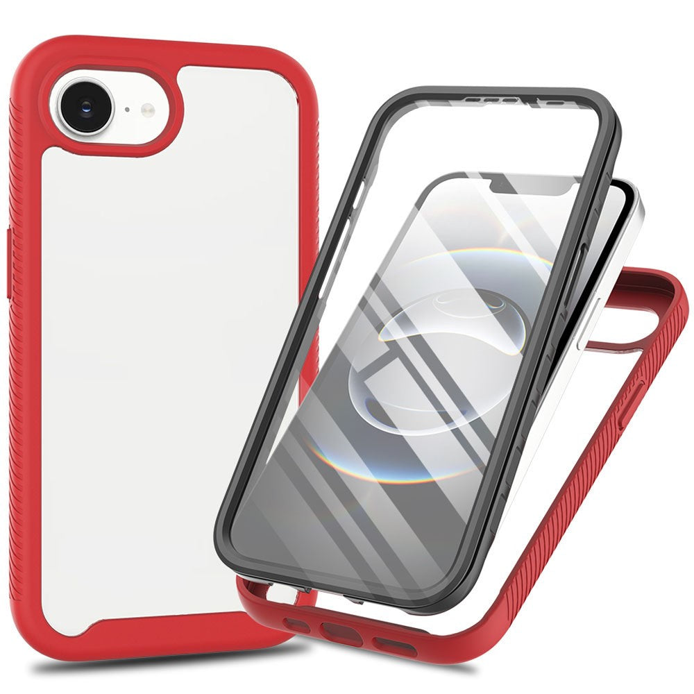 For iPhone 17e / 16e Case PC + TPU Phone Clear Back Cover with PET Screen Film