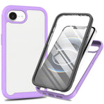 For iPhone 17e / 16e Case PC + TPU Phone Clear Back Cover with PET Screen Film