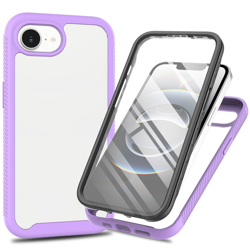 For iPhone 17e / 16e Case PC + TPU Phone Clear Back Cover with PET Screen Film