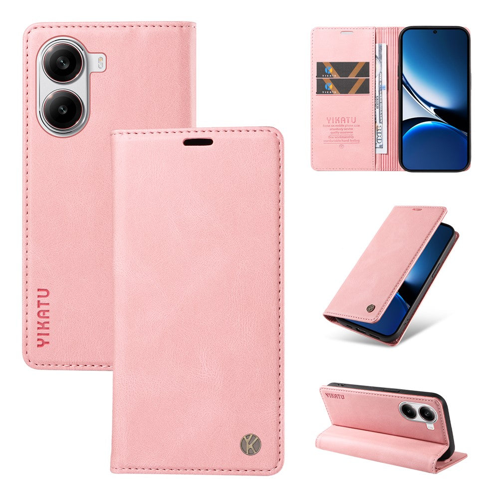 YIKATU Läderfodral för Xiaomi Redmi Turbo 4 5G / Poco X7 Pro 5G YK-004 Plånboksfodral med beröringsfunktion