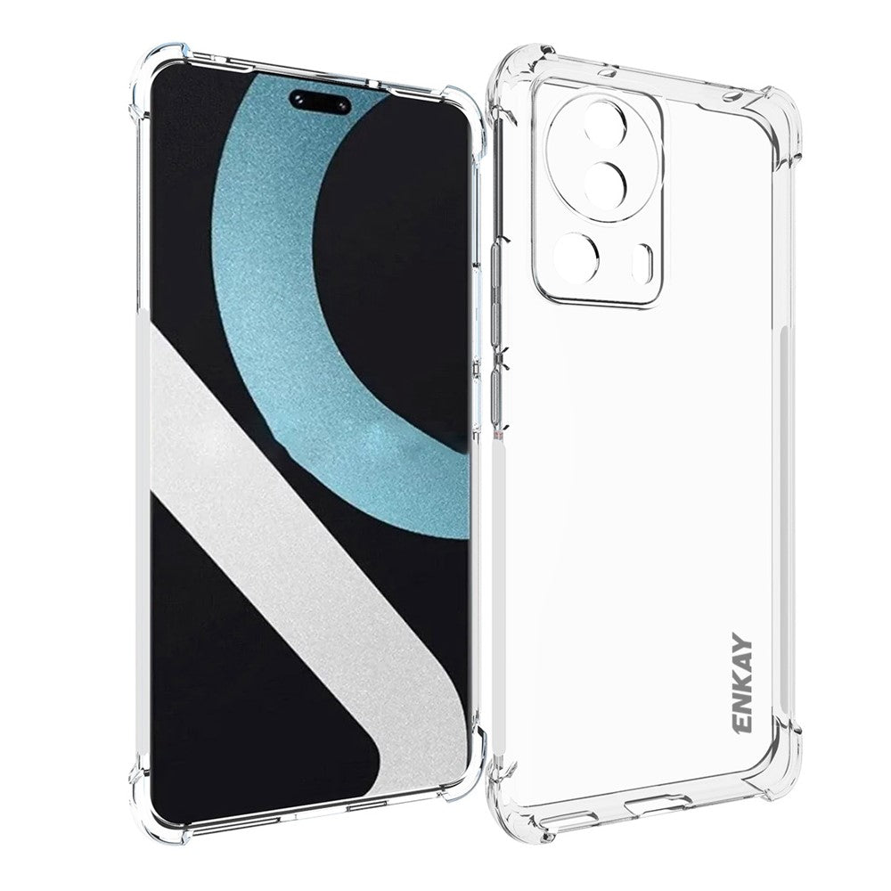 ENKAY HAT PRINCE För Xiaomi 13 Lite / Civi 2 5G Mjukt TPU Stötdämpande Hörn mobilskal Halkfri Randig Kant Transparent Skydd