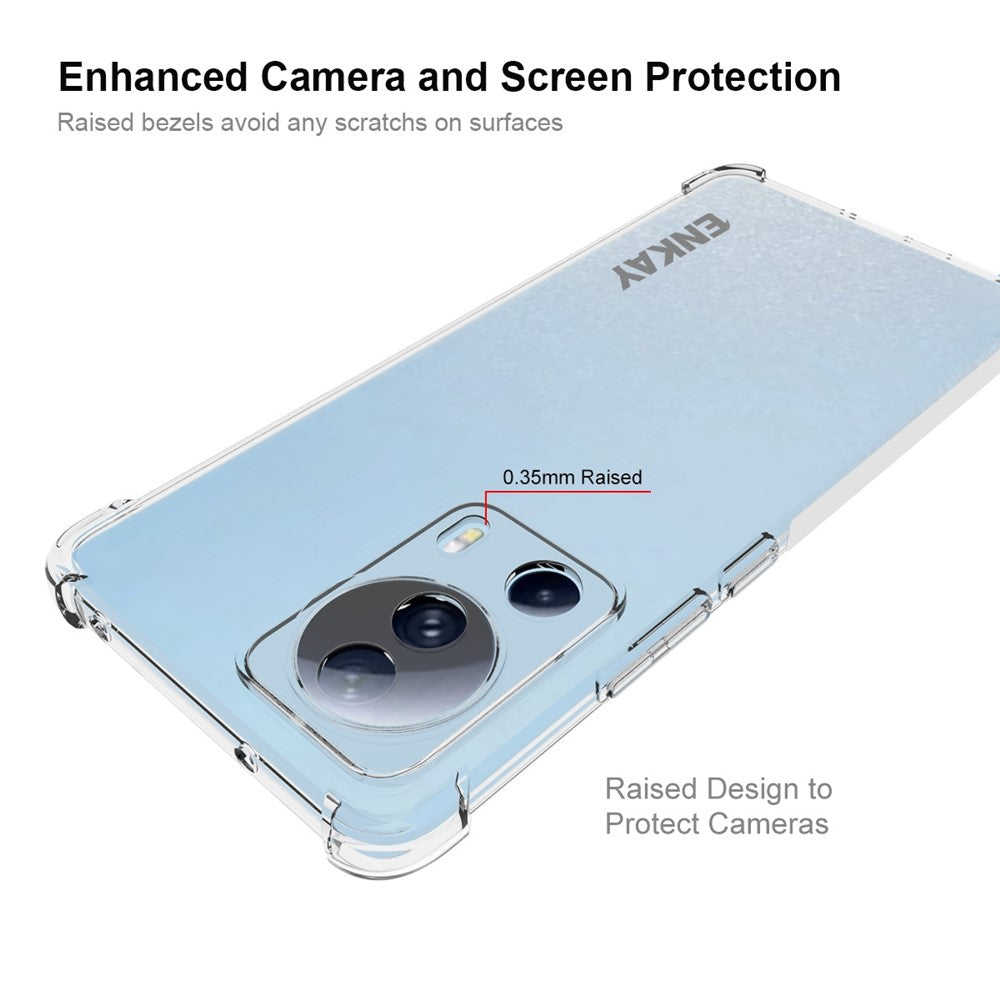 ENKAY HAT PRINCE För Xiaomi 13 Lite / Civi 2 5G Mjukt TPU Stötdämpande Hörn mobilskal Halkfri Randig Kant Transparent Skydd