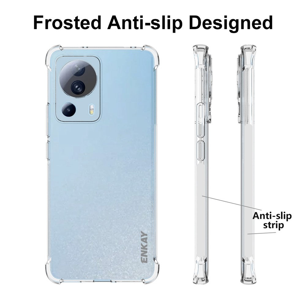 ENKAY HAT PRINCE För Xiaomi 13 Lite / Civi 2 5G Mjukt TPU Stötdämpande Hörn mobilskal Halkfri Randig Kant Transparent Skydd