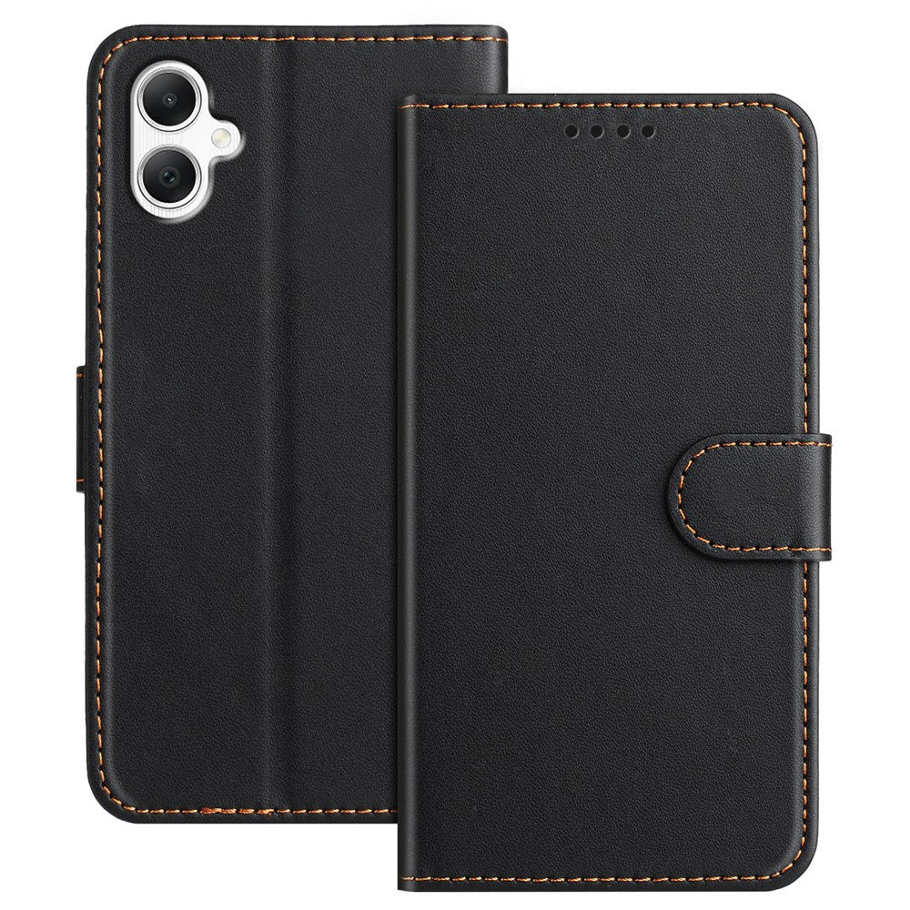 For Samsung Galaxy A06 4G Leather Case Wallet Stand Solid Color Anti Drop Phone Cover