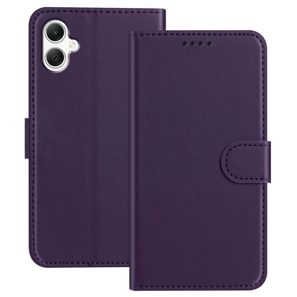 For Samsung Galaxy A06 4G Leather Case Wallet Stand Solid Color Anti Drop Phone Cover
