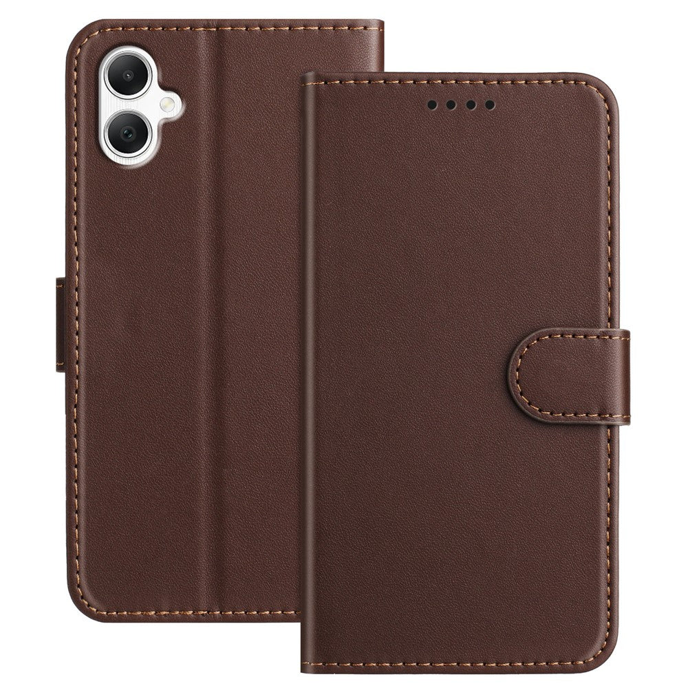 For Samsung Galaxy A06 4G Leather Case Wallet Stand Solid Color Anti Drop Phone Cover