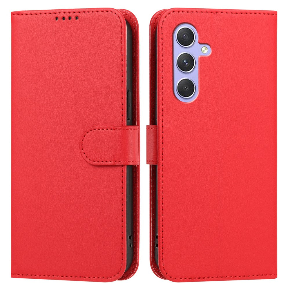 Samsung Galaxy A55 5G Läderfodral Plånboksfodral Enfärgat Fallskyddande mobilskal