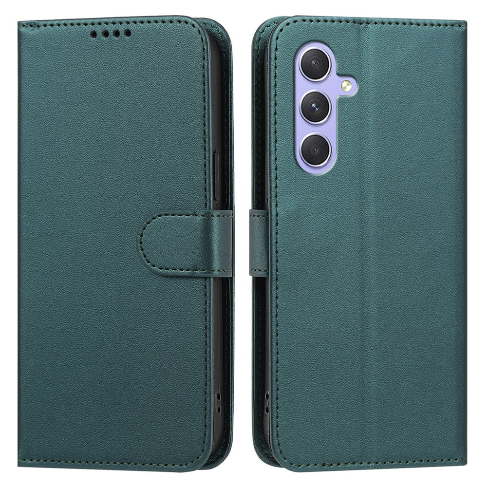 Samsung Galaxy A55 5G Läderfodral Plånboksfodral Enfärgat Fallskyddande mobilskal