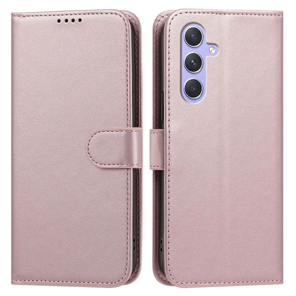 Samsung Galaxy A55 5G Läderfodral Plånboksfodral Enfärgat Fallskyddande mobilskal