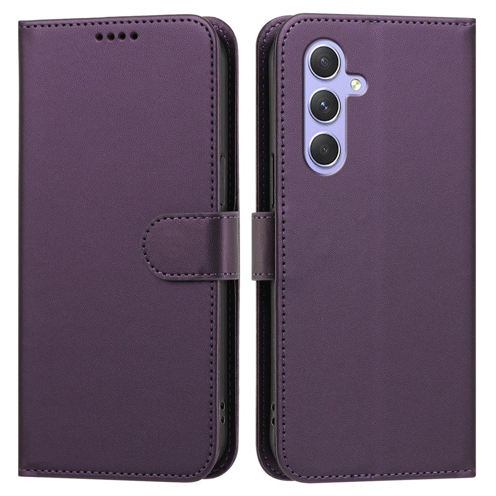 Samsung Galaxy A55 5G Läderfodral Plånboksfodral Enfärgat Fallskyddande mobilskal