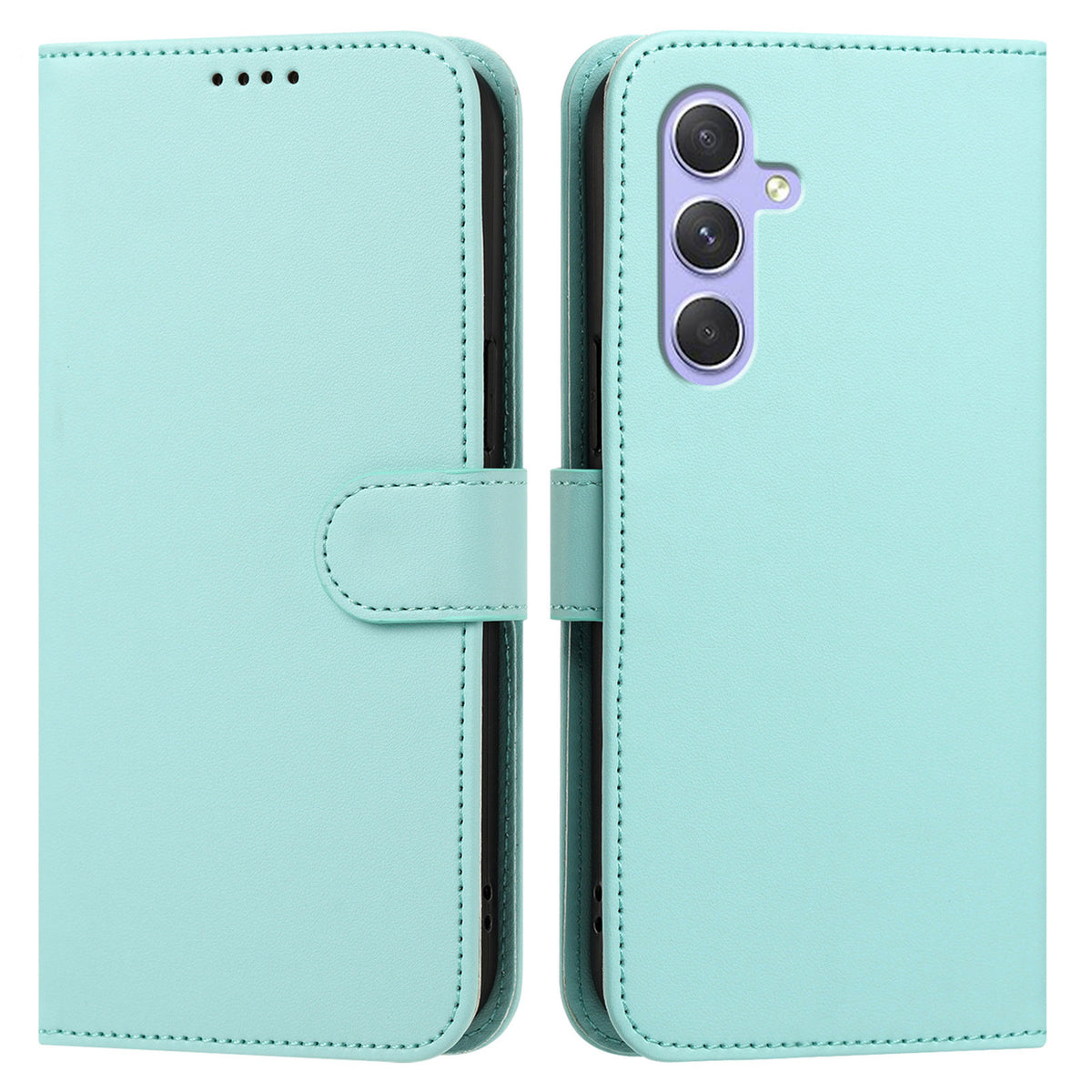Samsung Galaxy A55 5G Läderfodral Plånboksfodral Enfärgat Fallskyddande mobilskal