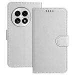 For OnePlus 13 Leather Case Wallet Stand Solid Color Anti Drop Phone Cover