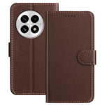 For OnePlus 13 Leather Case Wallet Stand Solid Color Anti Drop Phone Cover