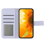 Til Honor X8c 4G Etui Solsikkeaftryk PU-læder Telefoncover med lang rem