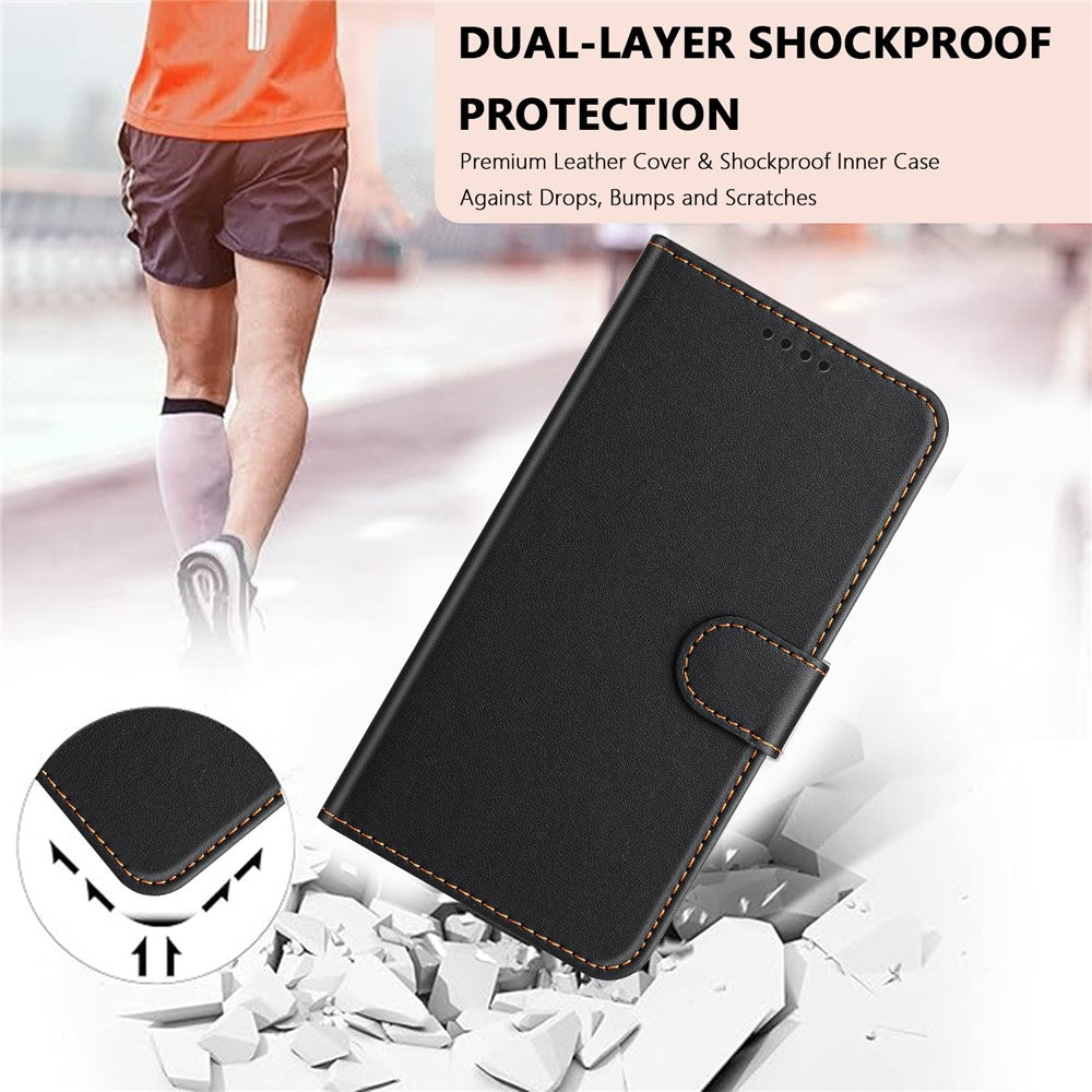 For Xiaomi 15 Pro Leather Case Wallet Stand Solid Color Anti Drop Phone Cover