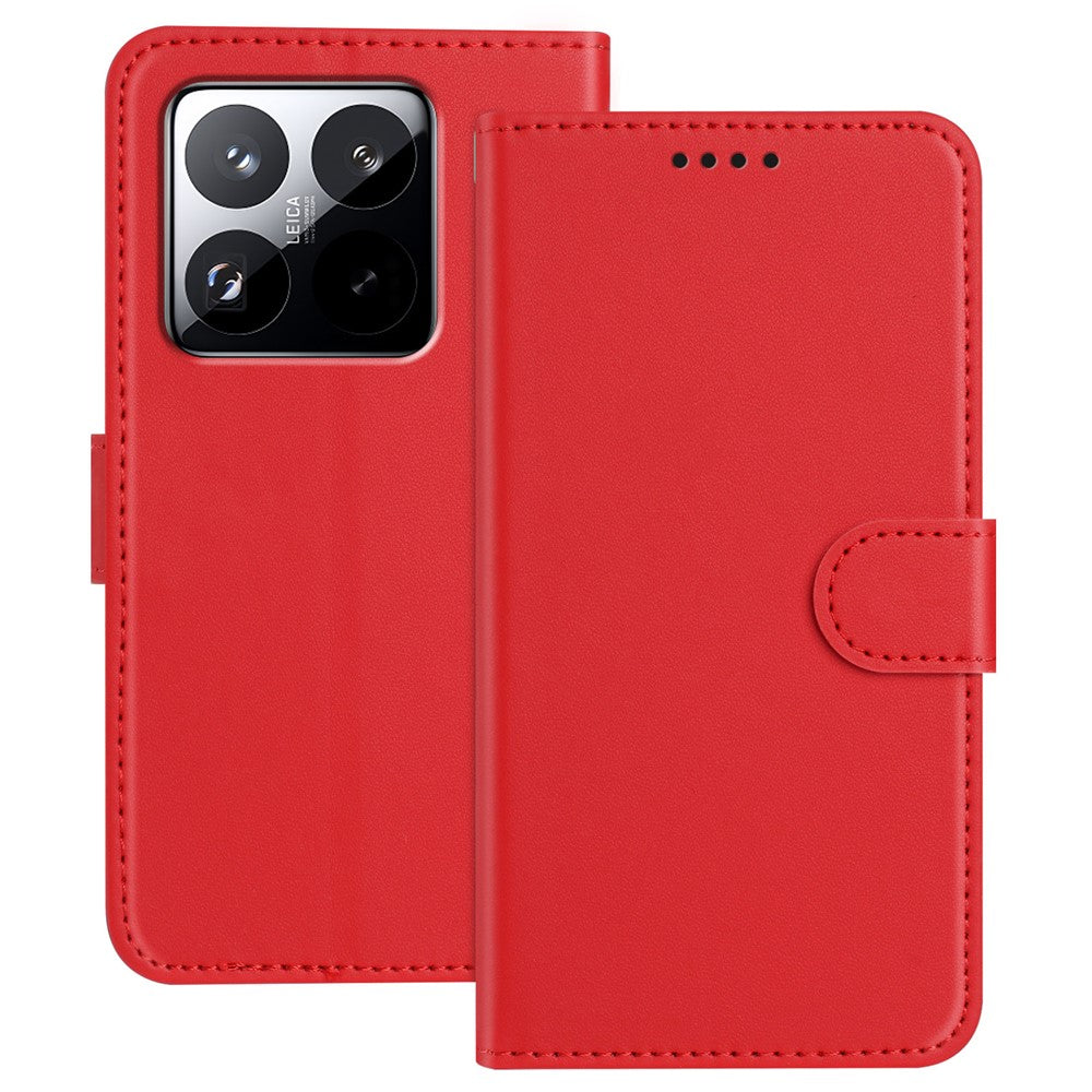 For Xiaomi 15 Pro Leather Case Wallet Stand Solid Color Anti Drop Phone Cover