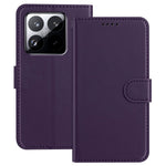For Xiaomi 15 Pro Leather Case Wallet Stand Solid Color Anti Drop Phone Cover