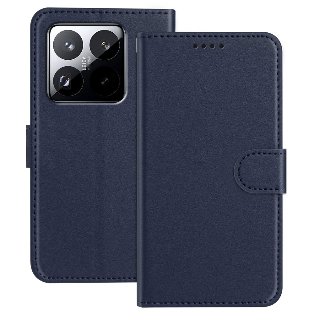 For Xiaomi 15 Pro Leather Case Wallet Stand Solid Color Anti Drop Phone Cover