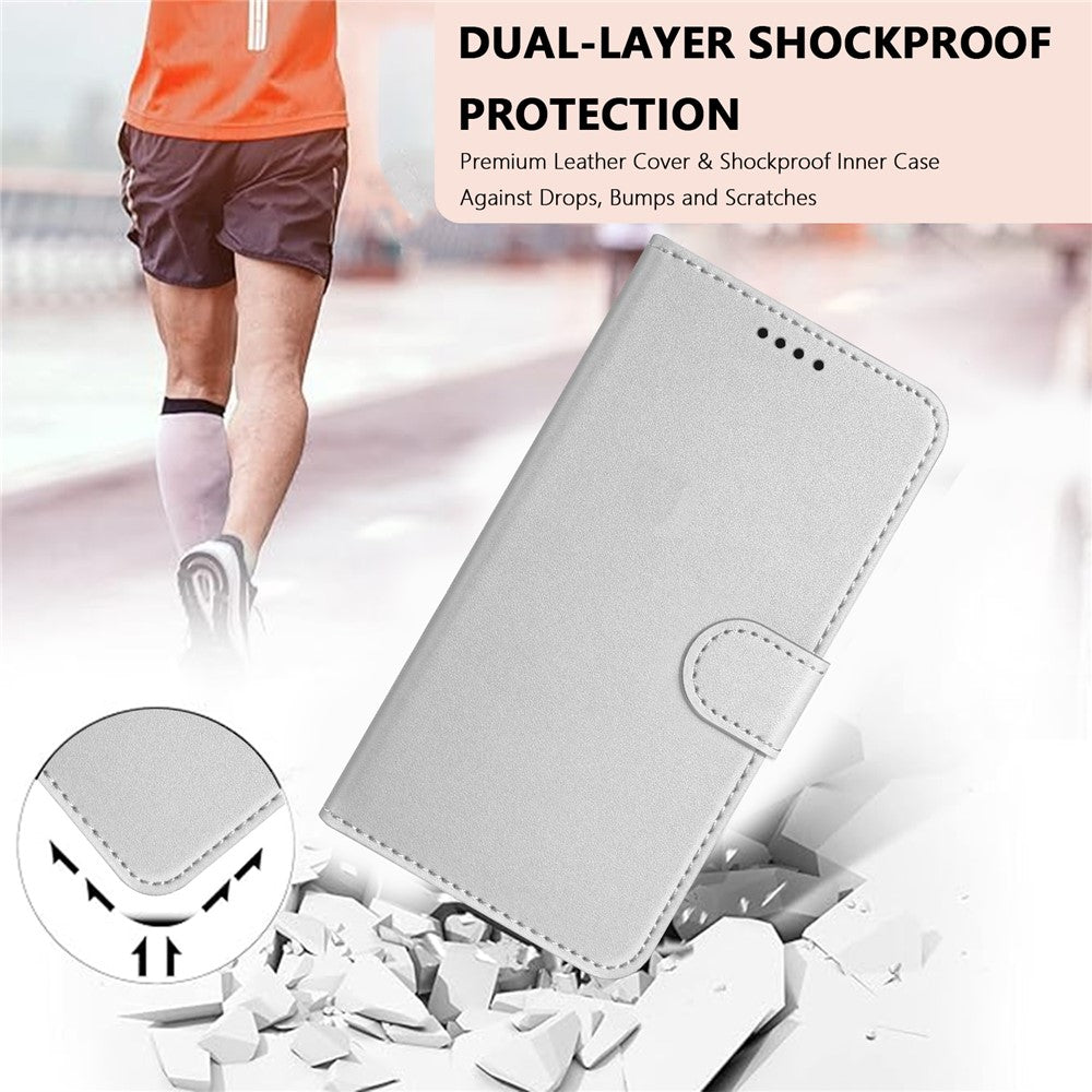For Xiaomi 14T Leather Case Wallet Stand Solid Color Anti Drop Phone Cover