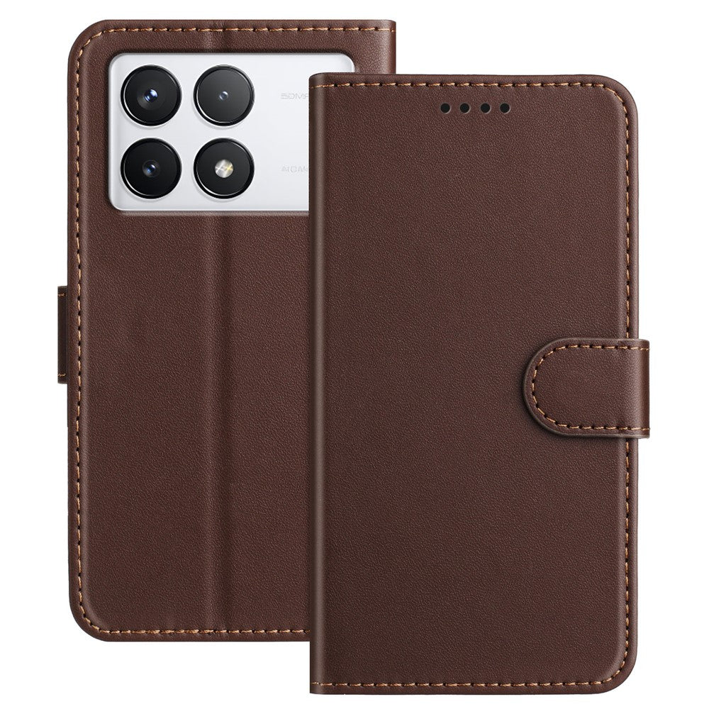 For Xiaomi 14T Pro Leather Case Wallet Stand Solid Color Anti Drop Phone Cover