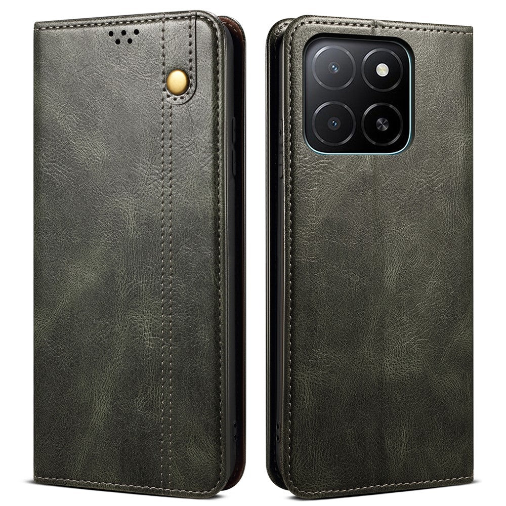 For Honor X8c 4G Etui Crazy Horse Tekstur Vokset Læder Pung Stativ Telefoncover