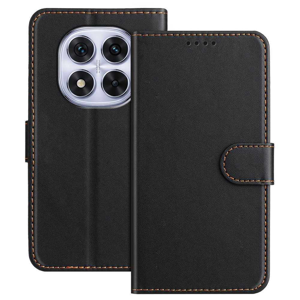 For Xiaomi Redmi Note 14 Pro 4G Leather Case Wallet Stand Solid Color Anti Drop Phone Cover