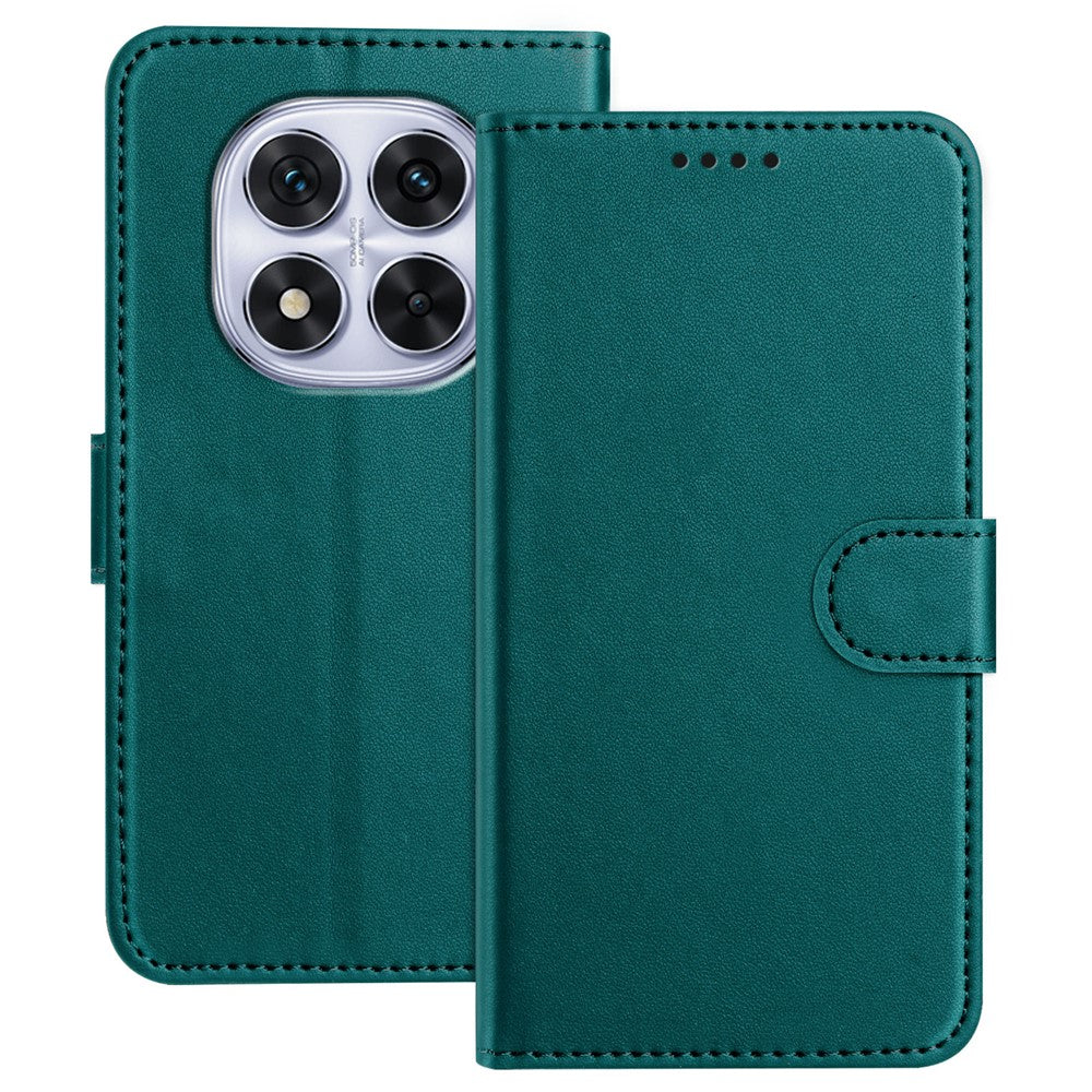 For Xiaomi Redmi Note 14 Pro 4G Leather Case Wallet Stand Solid Color Anti Drop Phone Cover